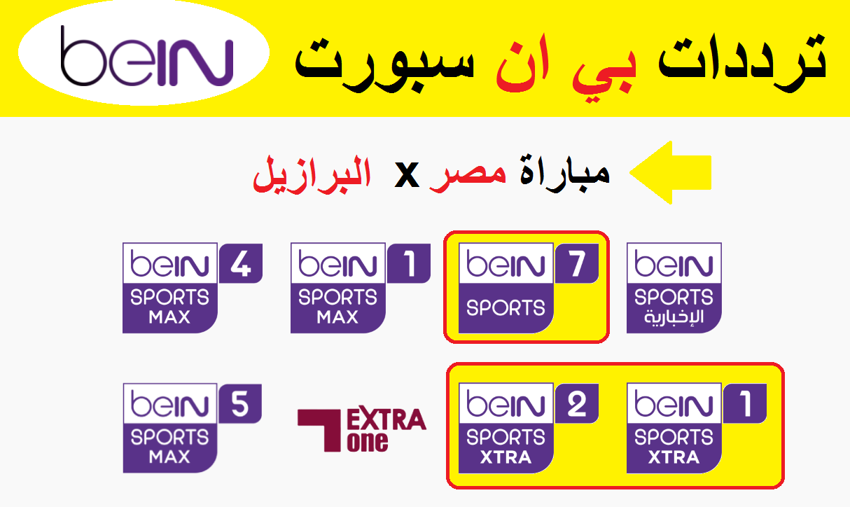 تردد قناة bein sport extra 2 المفتوحة نايل سات 2021 القنوات الناقلة مباراة مصر والبرازيل