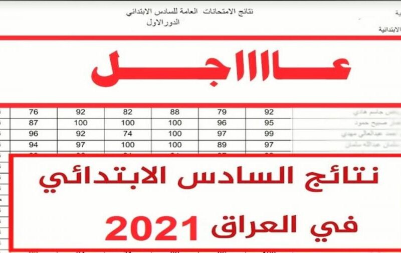 الاستعلام عن نتائج الصف السادس الابتدائي الدور الاول في العراق من خلال موقع وزارة الرتبية والتعليم العراقي