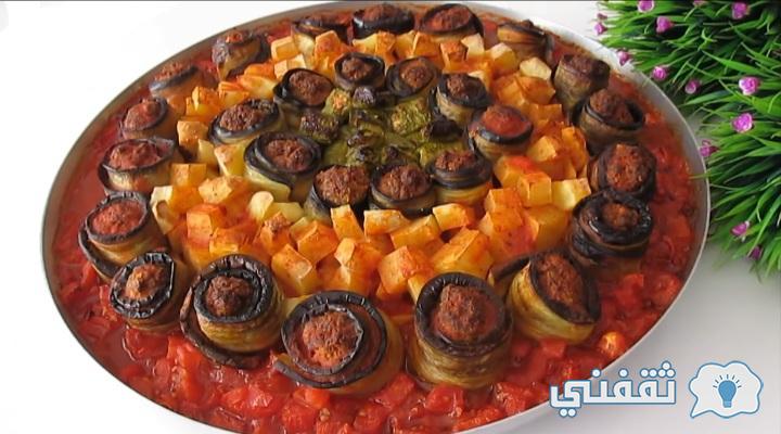 طريقة-تحضير-صينية-كرات-الباذنجان-باللحم-مع-البطاطس