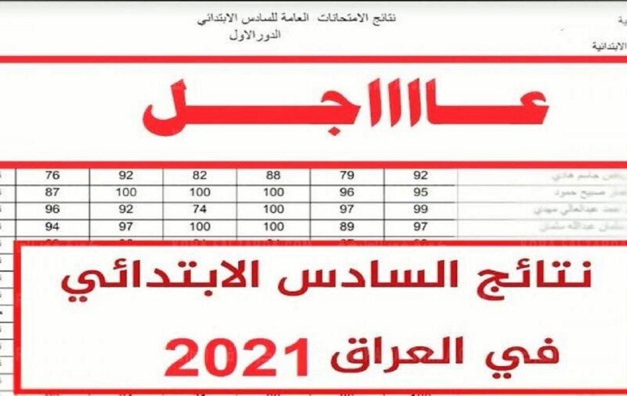 ظهور نتيجة الصف السادس الابتدائي في العراق