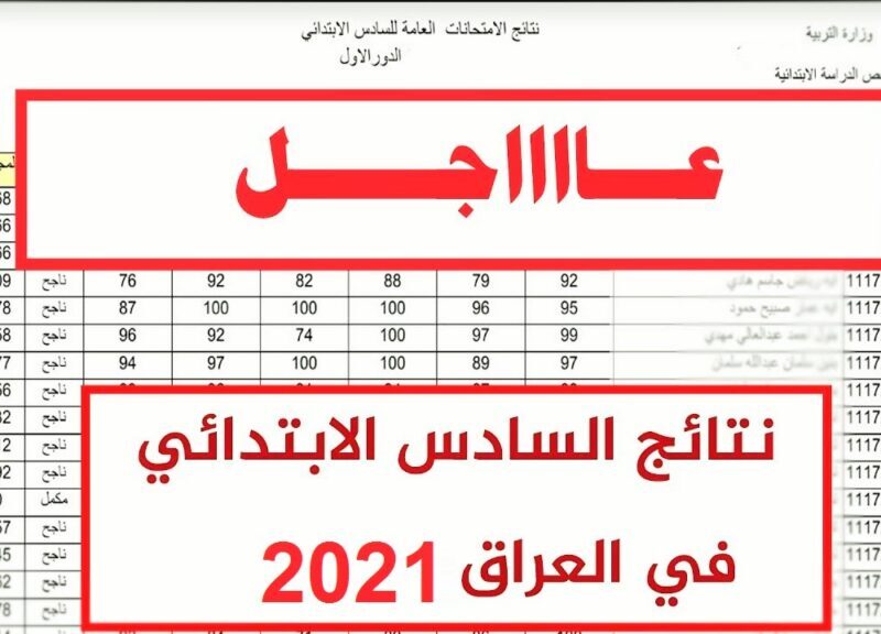 “ظهرت” نتائج السادس الابتدائي 2021 “الدور الاول” لجميع الطلاب عبر موقع وزارة التربية والتعليم العراقية