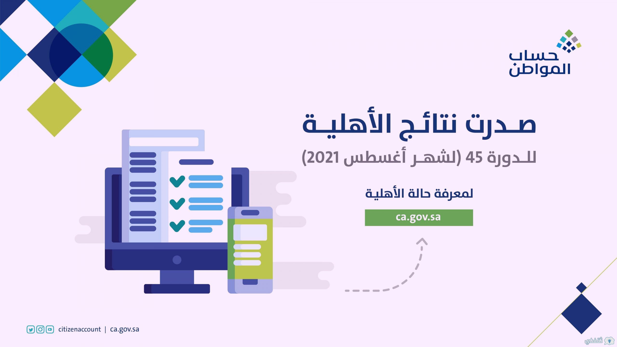 نتائج الأهلية حساب المواطن| يمكنك التحقق الآن.