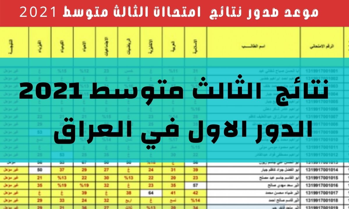 نتائج الصف الثالث متوسط 2021 الدور الأول في العراق عبر موقع وزارة التربية العراقية