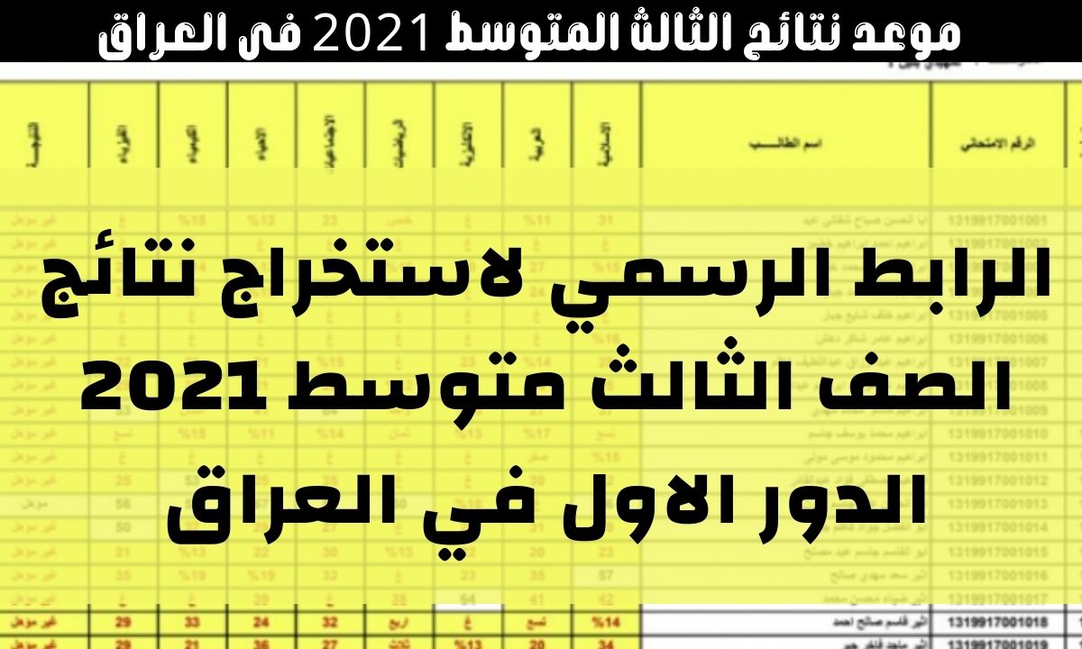 نتائج الصف الثالث متوسط 2021 الدور الاول العراق رابط استخراج نتائج الثالث موقع ناجح