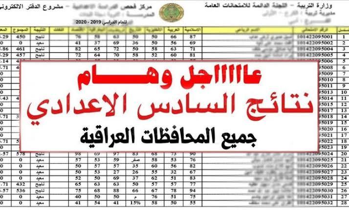 نتائج السادس الاعدادي الدور الأول 2021