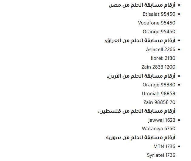 المشاركة في مسابقة الحلم 