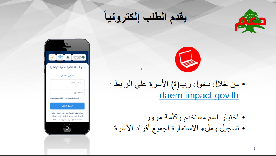 كيفية التسجيل في البطاقة التموينية لبنان وتقديم طلب استمارة عبر منصة impact gov lb