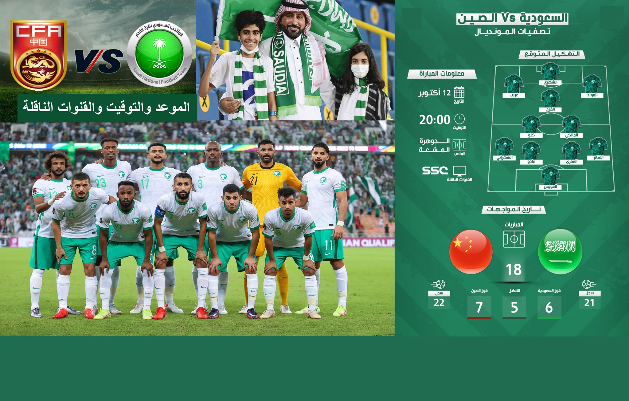 موعد مباراة المنتخب السعودي