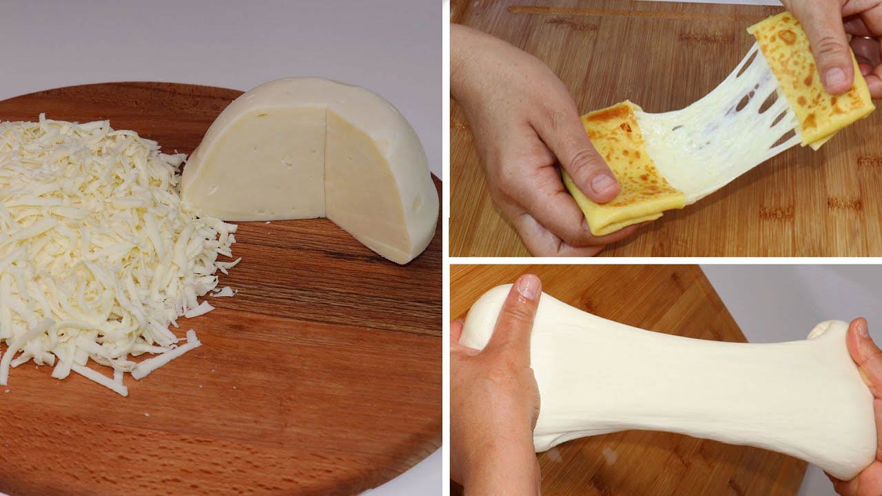 أسهل طريقة لعمل الجبنة الموزاريلا المطاطية للبيتزا والفطائر زي الجاهزة بالضبط مش هتشريها من برة تانى