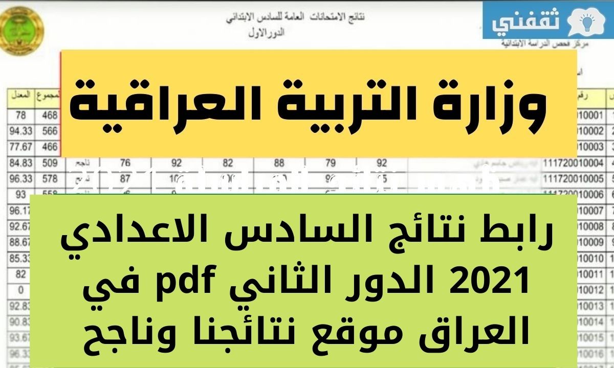 رابط نتائج السادس الاعدادي 2021 الدور الثاني pdf في العراق موقع نتائجنا وناجح