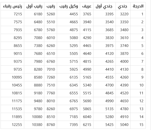 كم رواتب قوات الامن الخاصة