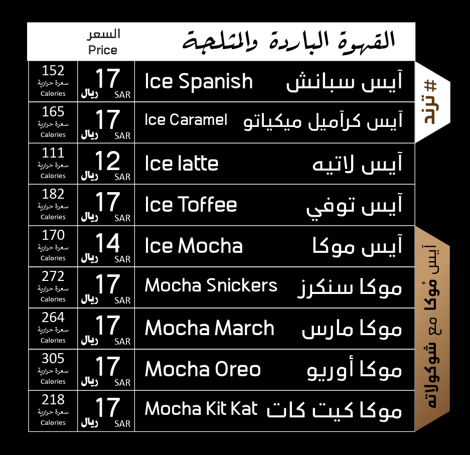 منيو كيان كافيه
