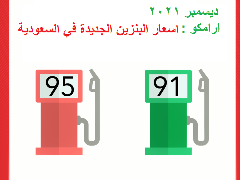 سعر البنزين الجديد في السعودية "سعر لتر 91 و95" ارامكو تُعلن عن قائمة اسعار ديسمبر 2021