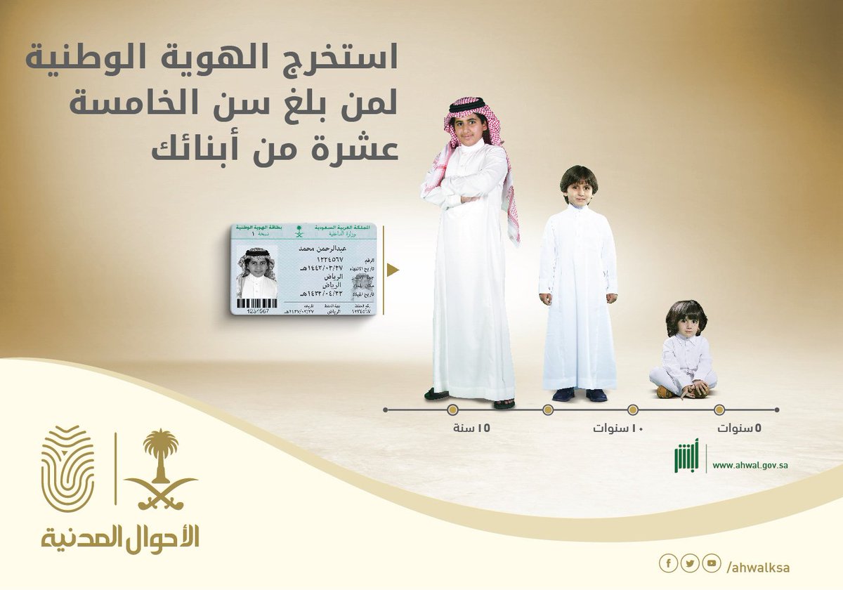 شروط استخراج بطاقة أحوال للابن 1443 بوابة أبشر المنصة الوطنية الموحدة