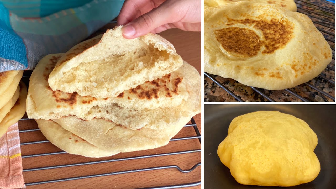 بدون فرن الخبز العربي أو خبز البالون خطوة بخطوة وازى يتنفخ بسهولة زي الجاهز واحلي كمان
