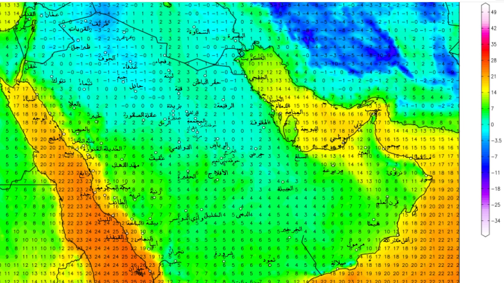 درجة الحرارة في الرياض غدا