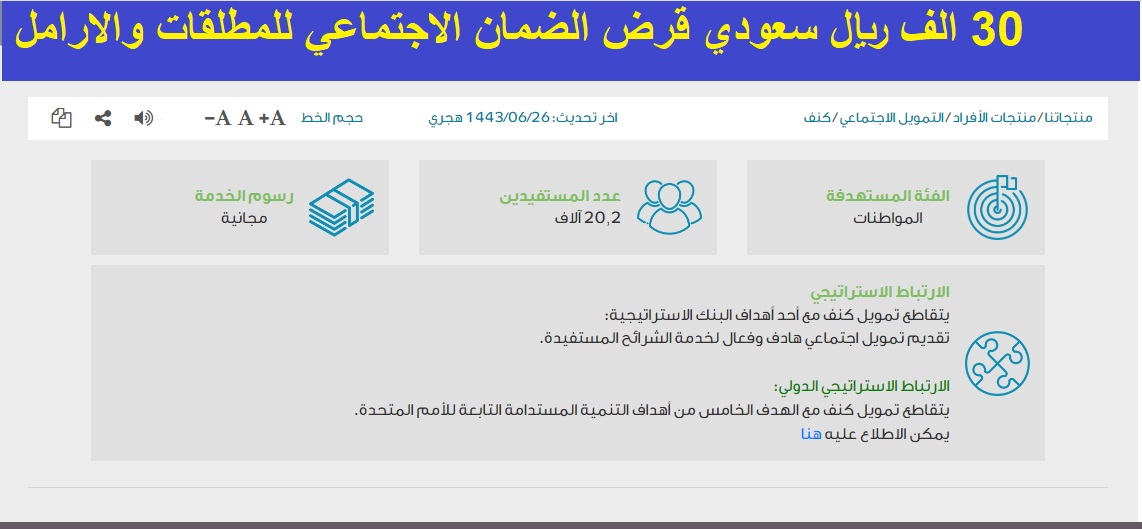 30 الف ريال سعودي قرض الضمان الاجتماعي للمطلقات والارامل 1443 واعفاء القرض في حالة الوفاة أو العجز