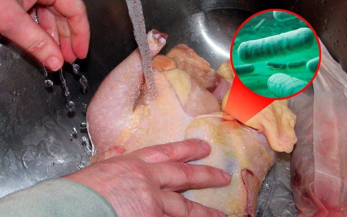 خطر غسل الدجاج بالماء قبل الطهي