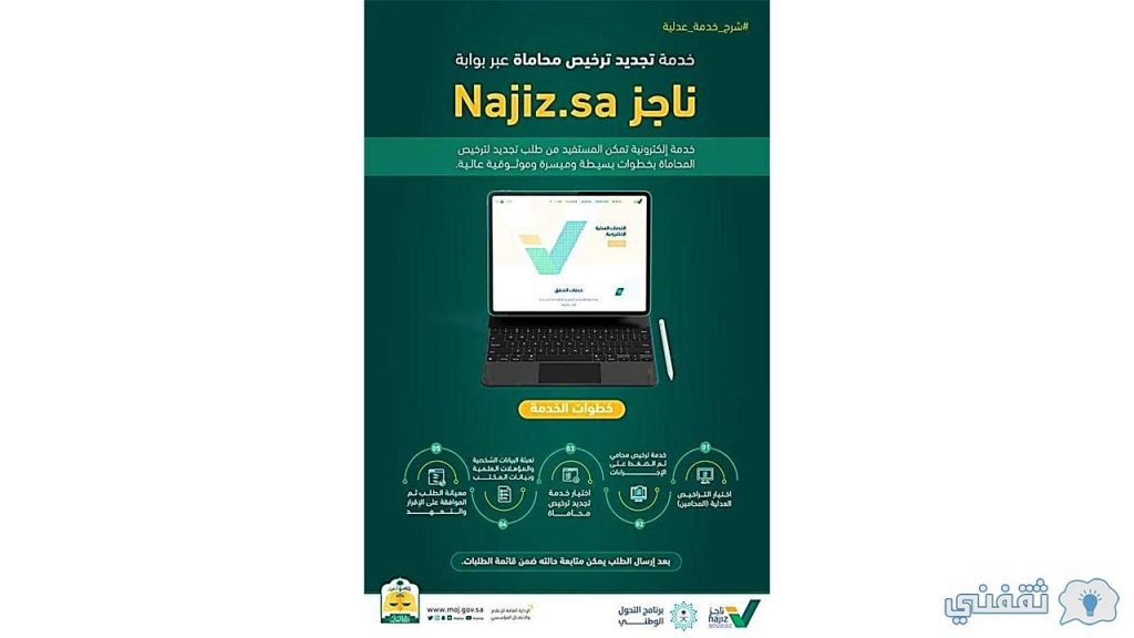 خطوات تجديد ترخيص المحاماة عبر ناجز إلكترونياً وشروط تجديد ترخيص المحاماة والمتطلبات