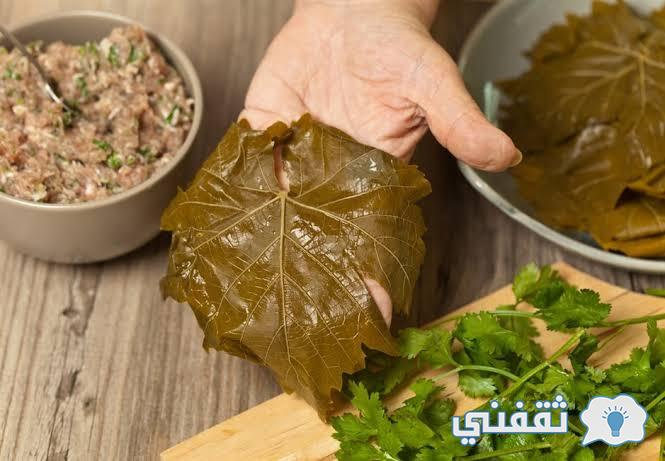 طريقة عمل طاجن ورق العنب بورق اللحمة