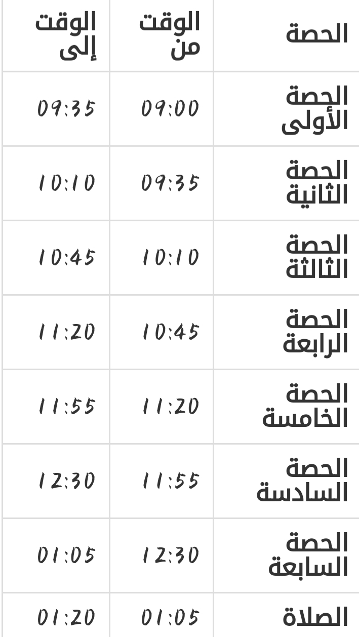 الحصص الدراسية في رمضان