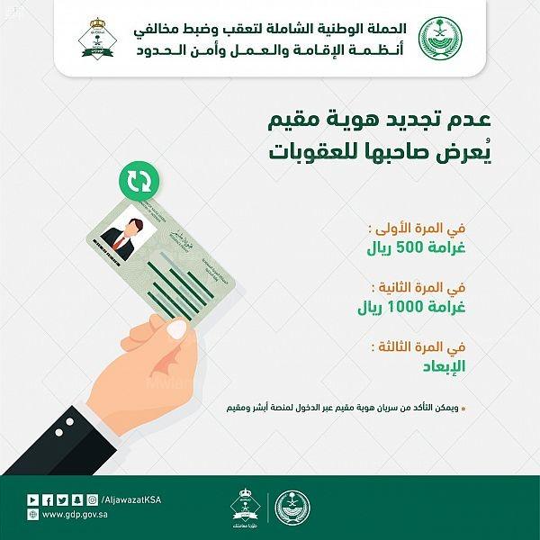 تجديد الإقامة عبر ابشر