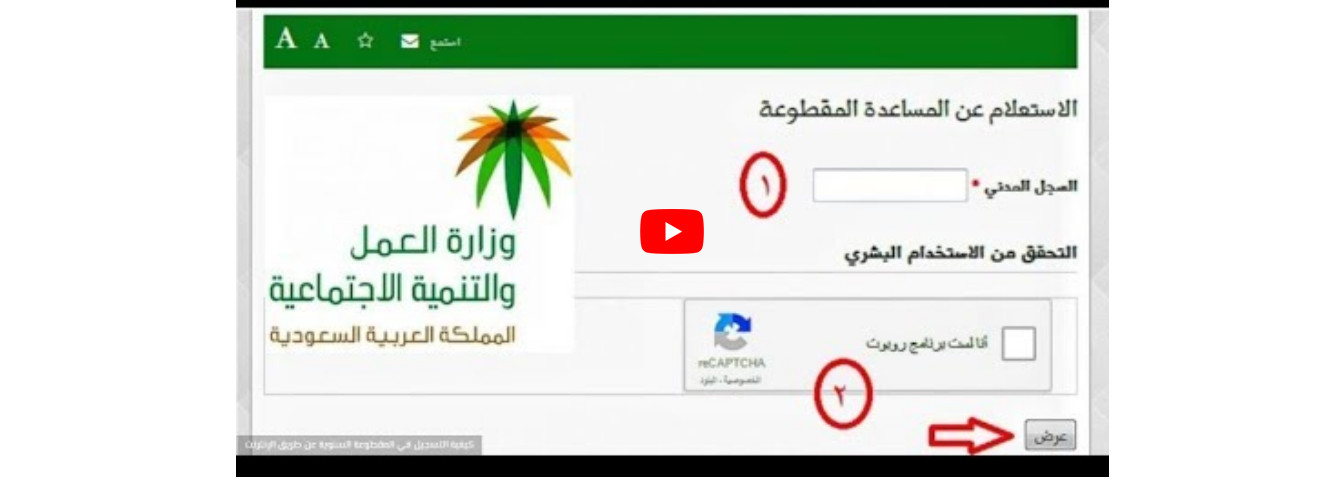 الاستعلام عن المساعدة المقطوعة
