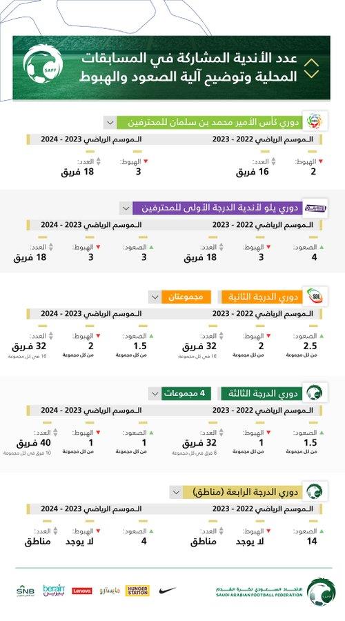 زيادة عدد الفرق السعودية في الدوري السعودي