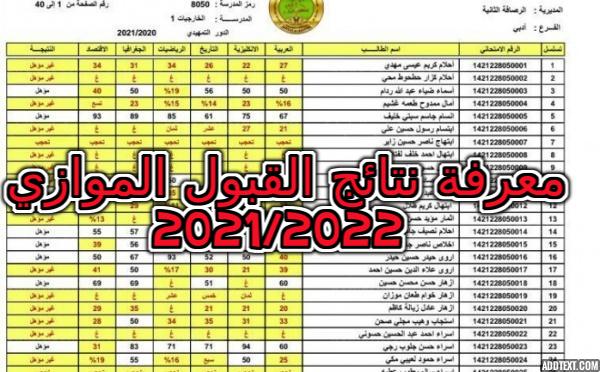 الاستعلام عن نتائج القبول الموازي بالعراق