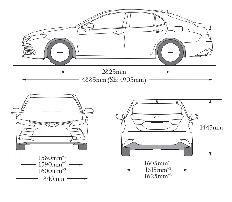 أبعاد سيارة كامري CAMRY