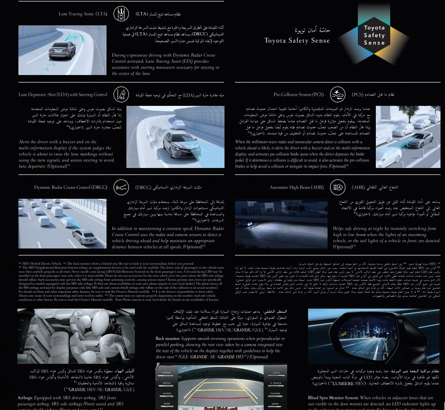 مميزات الأمان للكامري