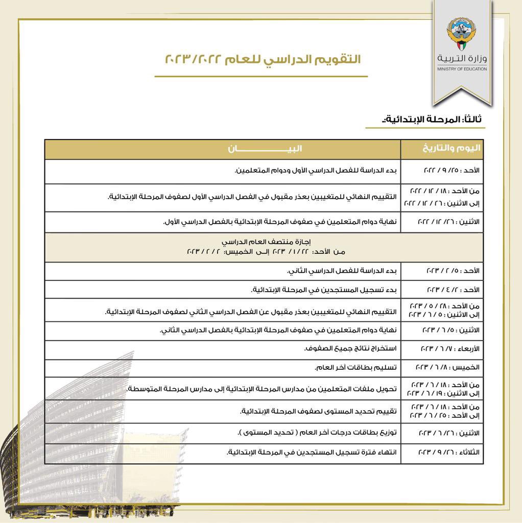 متى الاجازه الصيفيه