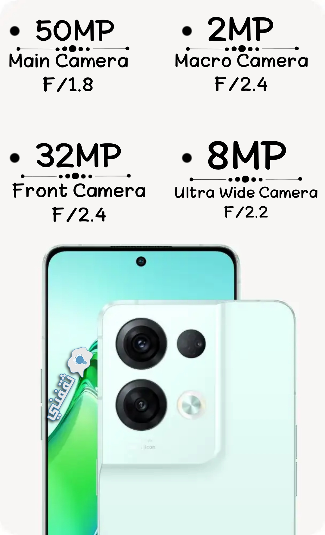كاميرات هاتف Oppo Reno 8 pro plus