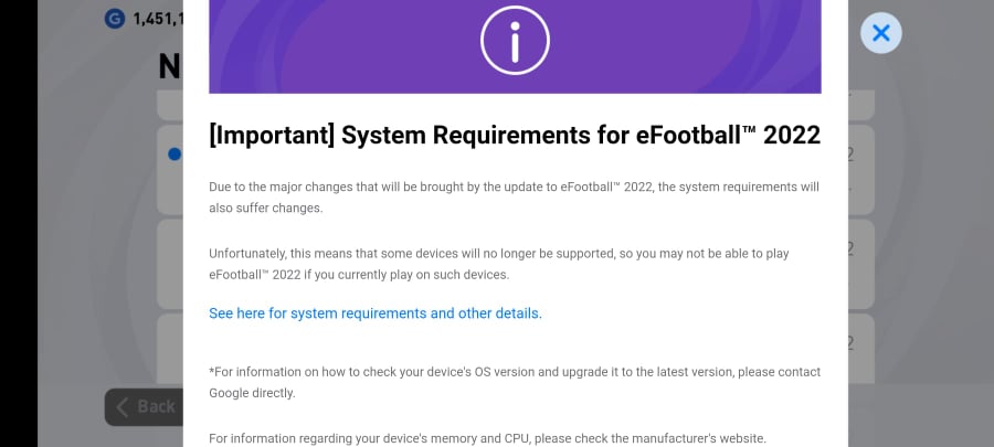 تحديث eFootball 2022 mobile