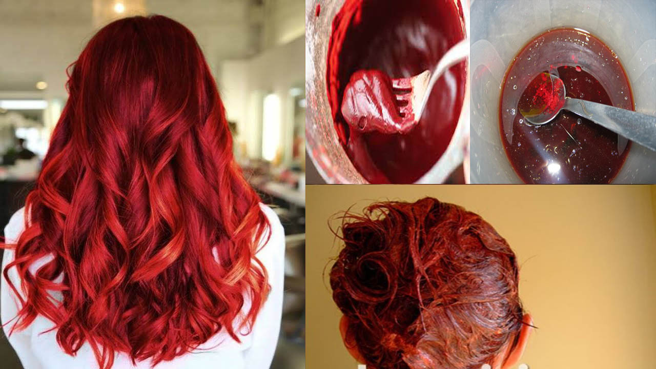 صبغ الشعر باللون الأحمر الناري