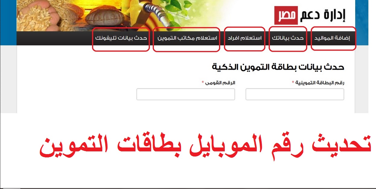 بشكل أسرع| رابط تحديث بطاقة التموين وتسجيل رقم الموبايل رابط موقع دعم مصر 2022