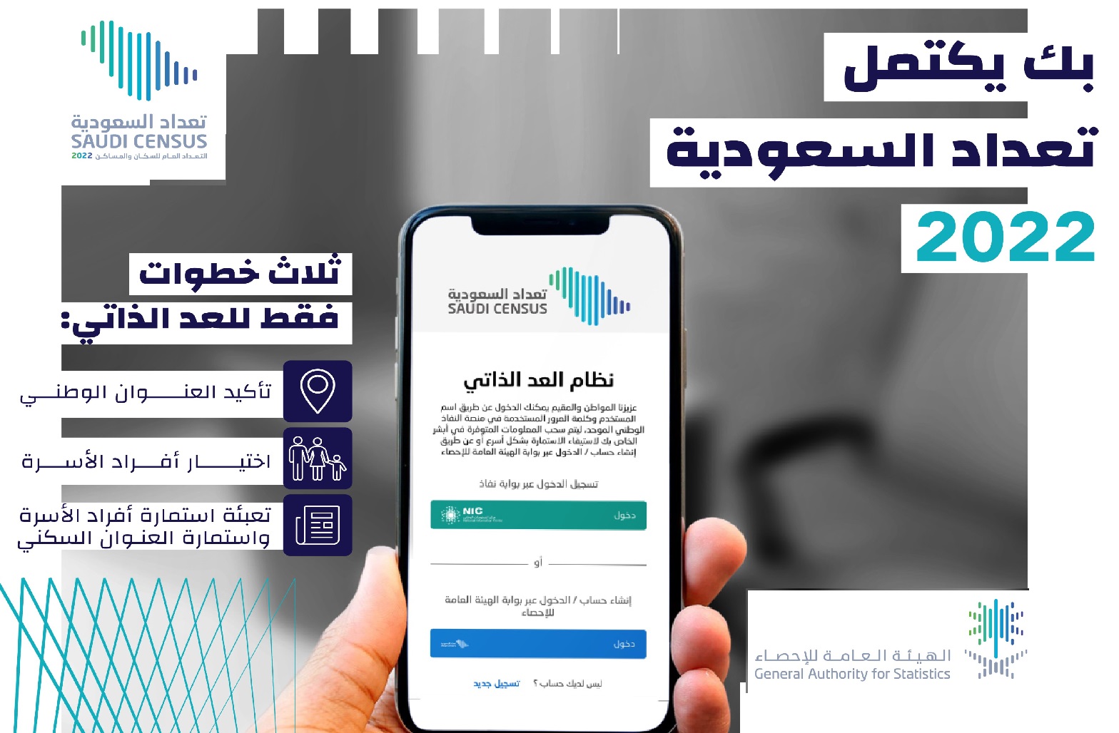 رابط تسجيل في التعداد السكاني 2022 رابط العد الذاتي موقع الهيئة العامة للإحصاء