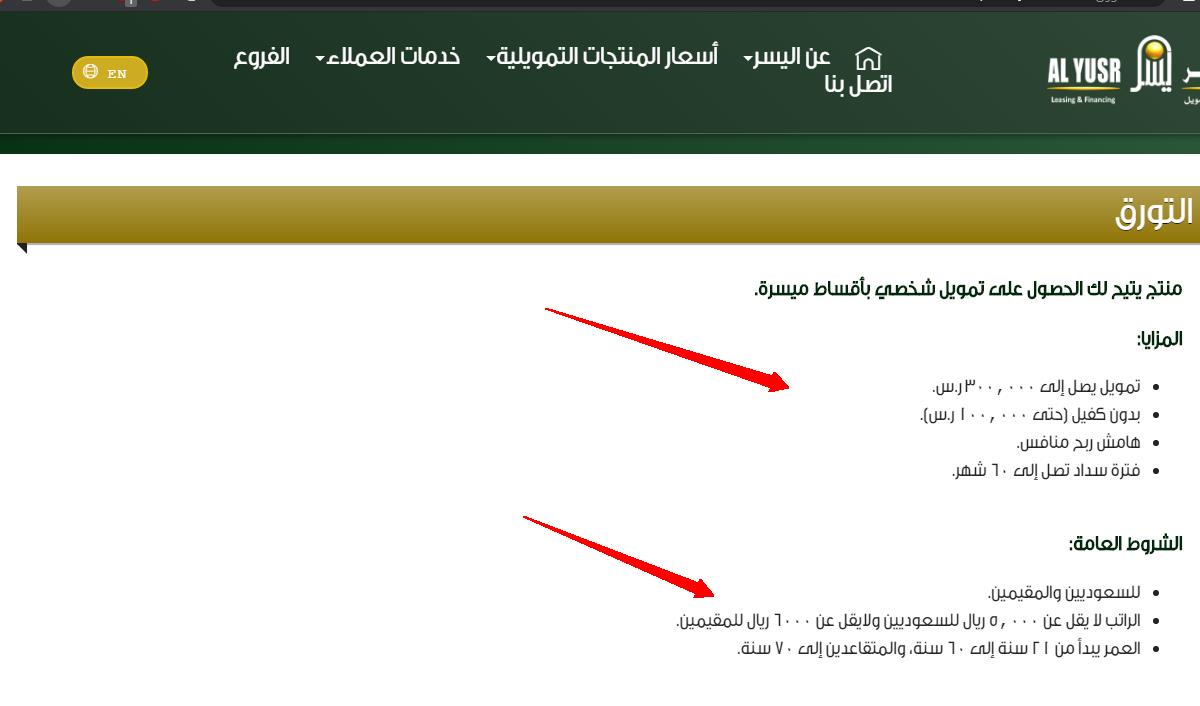 طريقة الحصول على تمويل شخصي من شركة اليسر