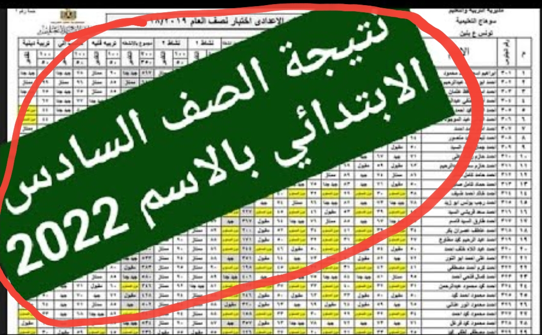 “اعرف نتيجتك” نتيجة الصف السادس الإبتدائي 2022 الترم 2 برقم الجلوس- نتيجة طلاب 6 ستة ابتدائي جميع المحافظات على موقع وزارة التربية والتعليم