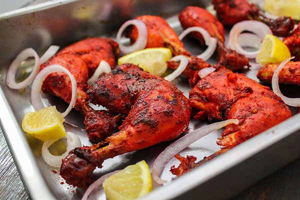 أسهل وصفة لعمل دجاج تندوري الهندي بالفرن علي طريقة المطاعم الهندية