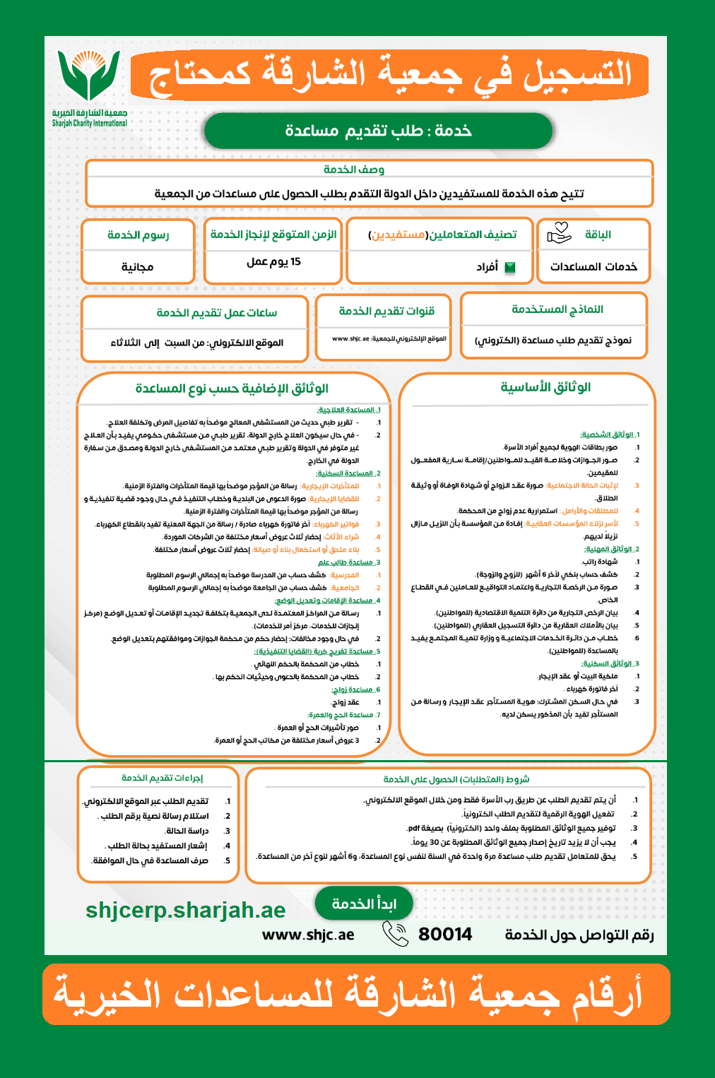 رقم جمعية الشارقة الخيرية للمساعدات المالية shjcerp.sharjah.ae رابط تسجيل طلب مساعدة