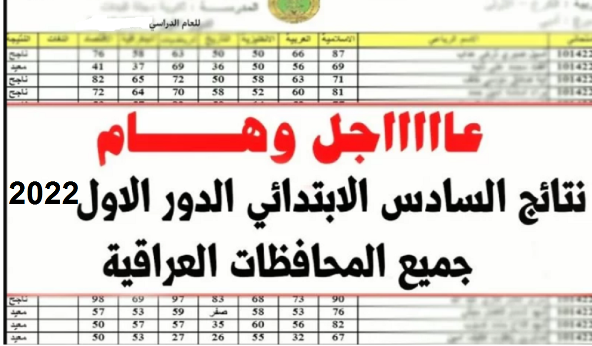 استخراج نتيجة الصف السادس الابتدائي الدور الأول 2022