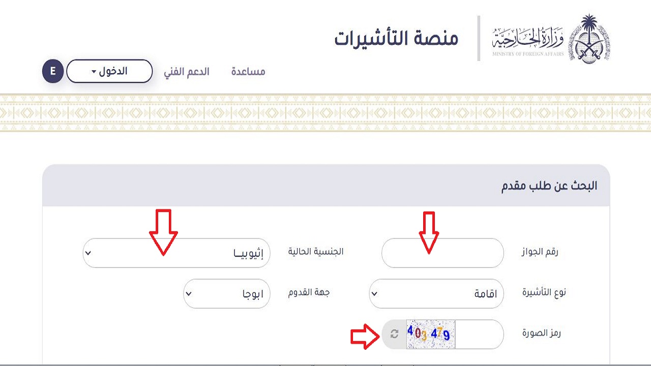 الاستعلام عن تأشيرة عمل برقم الجواز