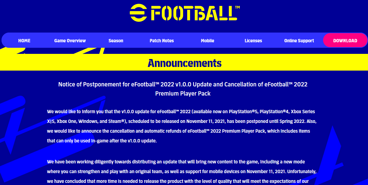 خطوات تحميل eFootball v1.0.0.2022