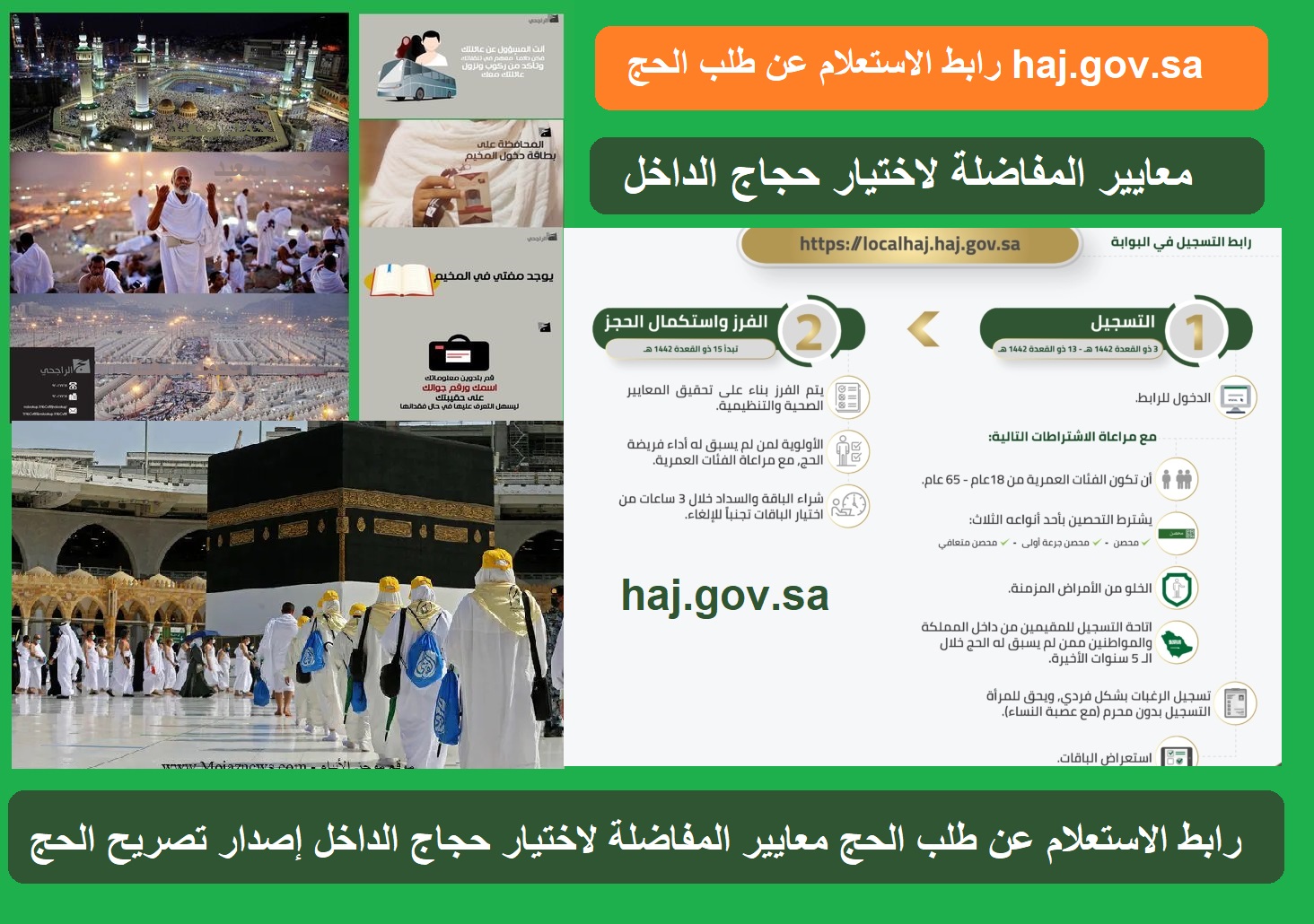 رابط استعلام طلب الحج haj.gov.sa 1443 معايير المفاضلة لاختيار حجاج الداخل وإصدار التصاريح