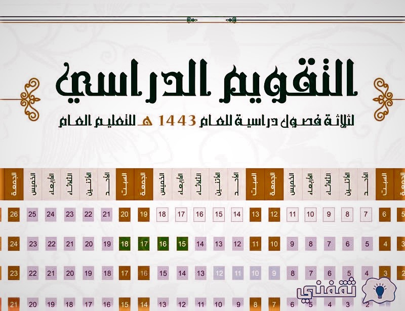 موعد الاجازة المطولة الفصل الثالث الترم النهائي 1443