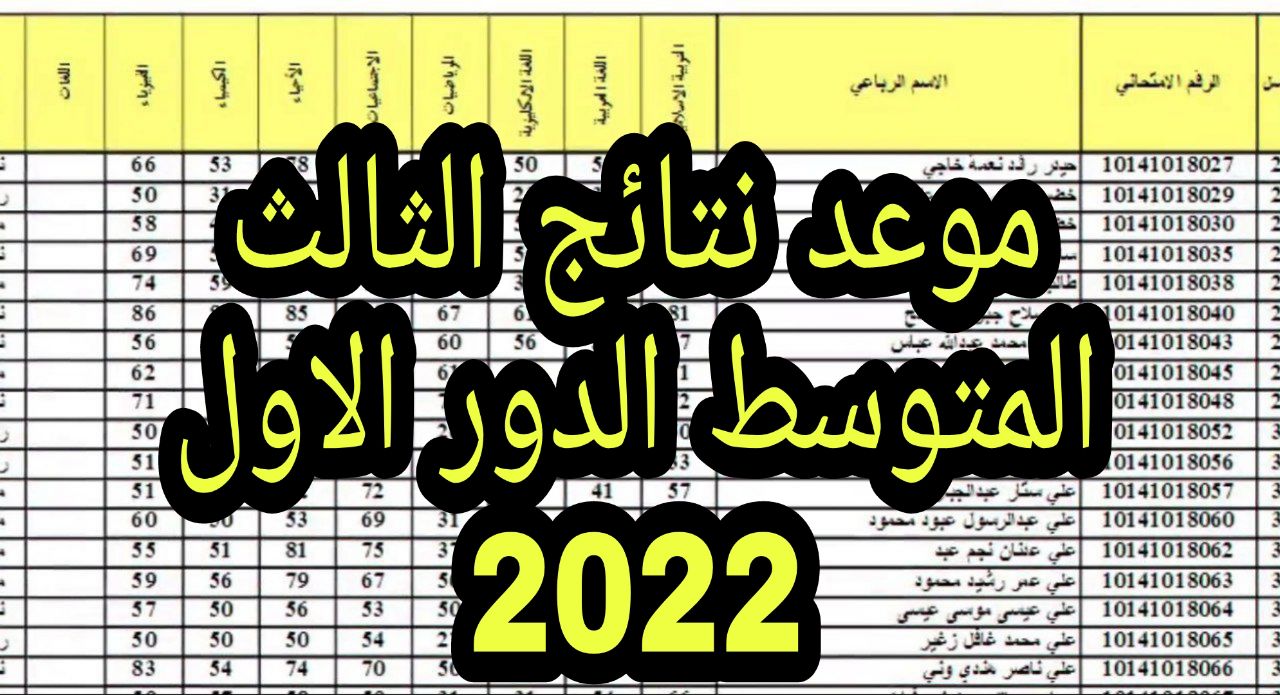 نتائج الثالث المتوسط 2022 الدور الاول