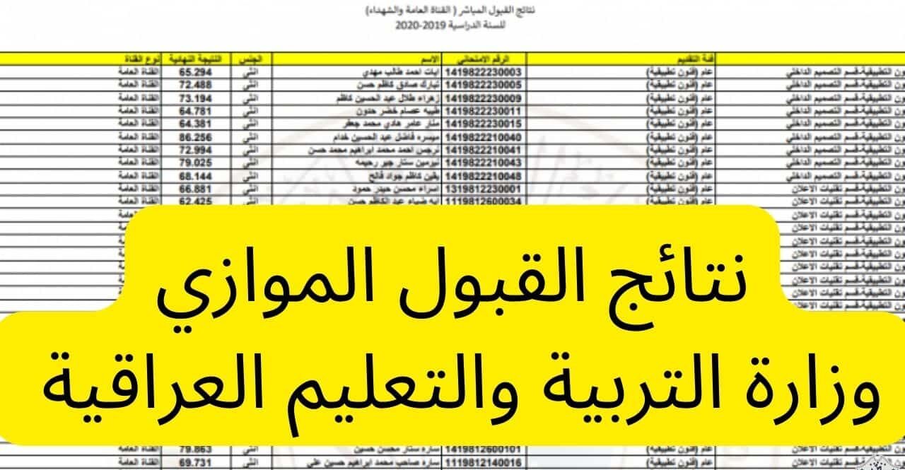 نتائج القبول الموازي في العراق