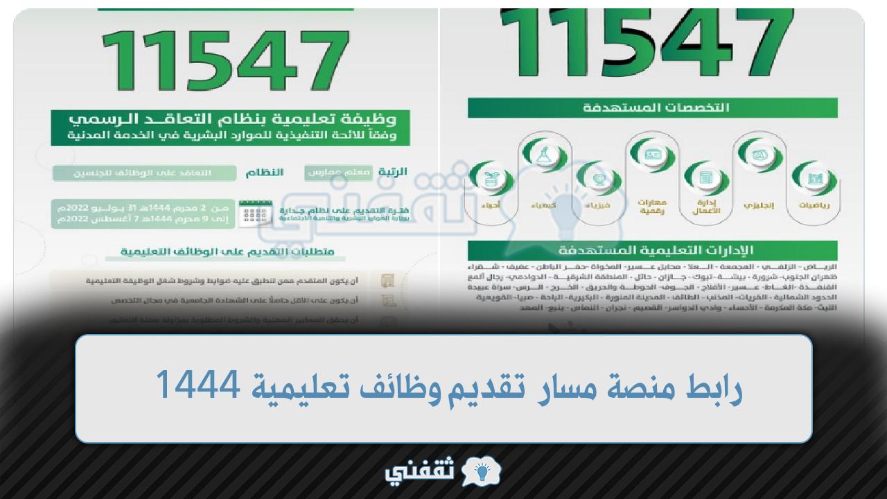 منصة مسار للتقديم على الوظائف التعليمية