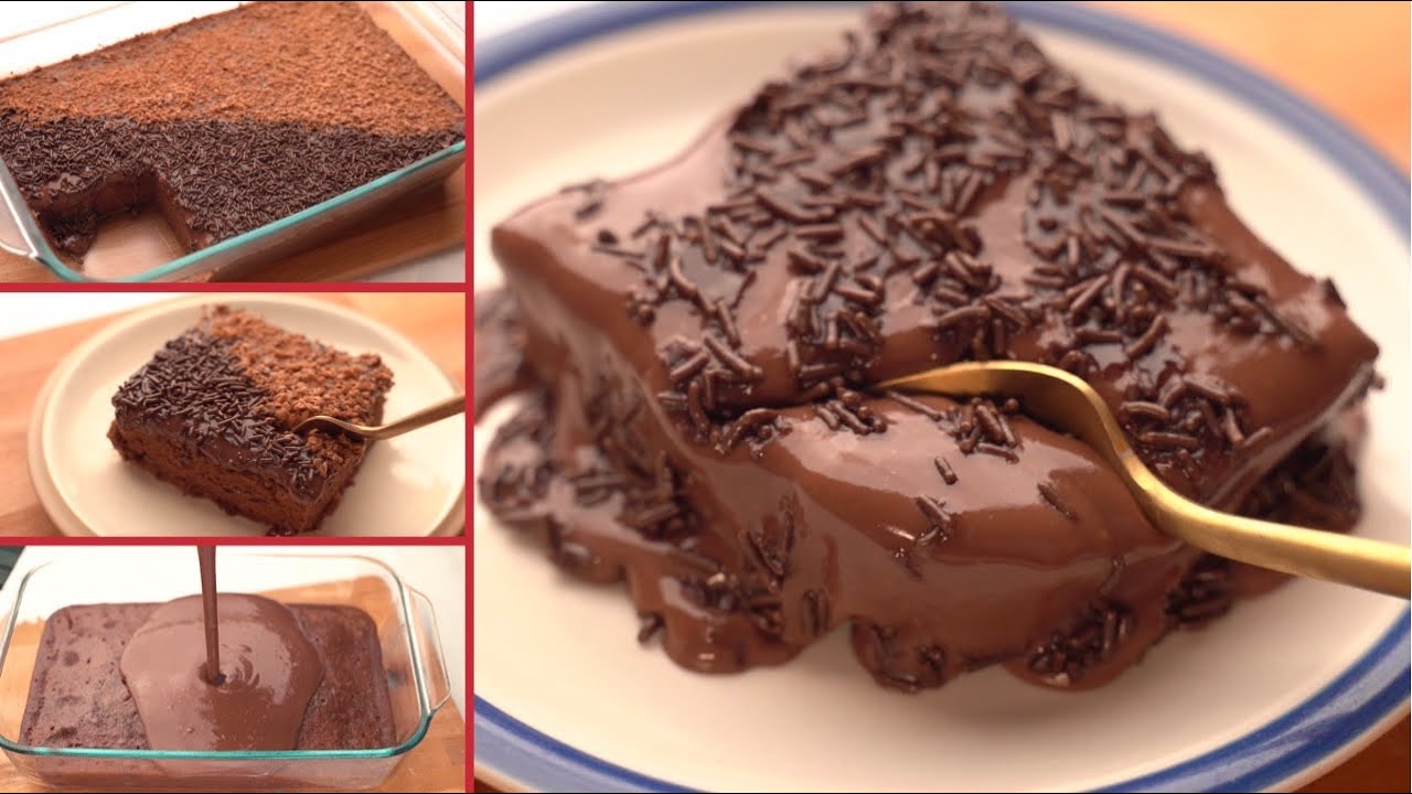 طريقة عمل كيكة الشوكولاتة غرقانه بصوص الشوكولاتة